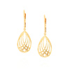 Gold 585 Diamant lange baumelnde tropfenförmige Ohrringe Englische Schließe