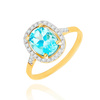 Goldring 585 Saphir 0,43 Karat Diamanten 0,14 Karat