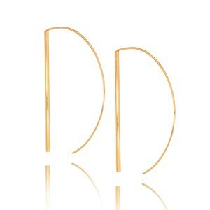 Goldkreis-Ohrringe 585 große glatte Halbellipsen-Halbkreise