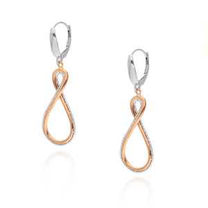 Gold 585 Anhänger Teardrop-Ohrringe Weißes Roségold Englische Schließe