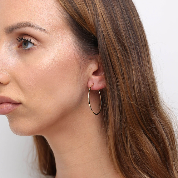 Gold 585 Diamant Kreis Ohrringe Durchmesser 3,5 cm