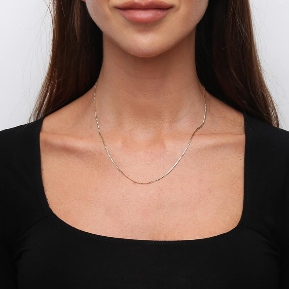 Goldkette 585 gepanzert voll 2 mm Länge 45 cm