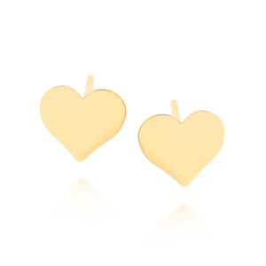 Gold 585 kleine Federohrringe an einem Pfosten