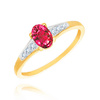 Goldring 585 Saphir 0,43 Karat Diamanten 0,14 Karat