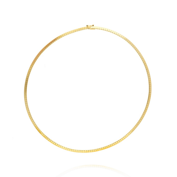 Goldband Halskette 585 halbsteif elastisch 43 cm