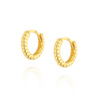 Kreis Ohrringe Gold 585 kleine Kugeln auf Snap 1,2 cm