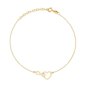 Gold-Bein-Armband mit Ringen 585 feierlichen Kreisen und Zirkonen