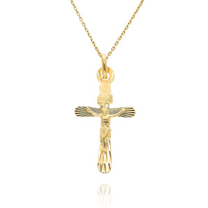 Gold 585 Diamant-Anhänger Jesus am Kreuz