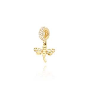 Gold 585 Charms Schmetterling Zirkonia Armband Anhänger