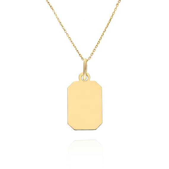 Goldanhänger für Männer 585 Plakette mit einfacher Gravur