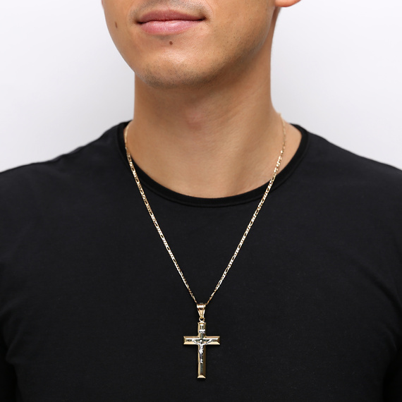 Herrengold 585 aufblasbarer Jesus am Kreuz-Anhänger