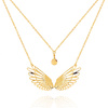 Gold 585 doppelte Engelsflügel Diamant-Halskette