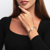 Damen Gold 585 gepanzert breites Armband mit Zirkonen auf Schließe 19,5 cm