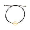 585 Goldarmband an schwarzer Kordel mit runden Kugeln