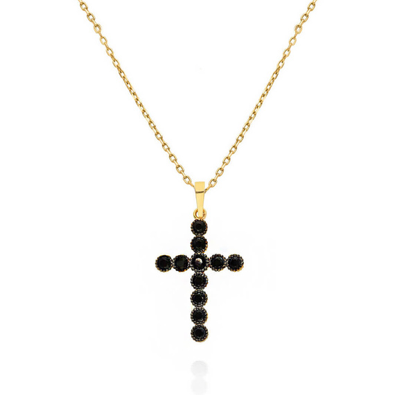 Gold-Anhänger 585 Kreuz Diamant eingeschnittene Illusion zweifarbig