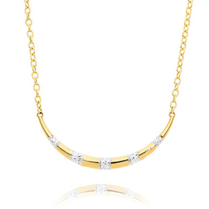 Damen Goldkette 585 Diamant Horn Weiß- und Gelbgold Fußkettchen Kette
