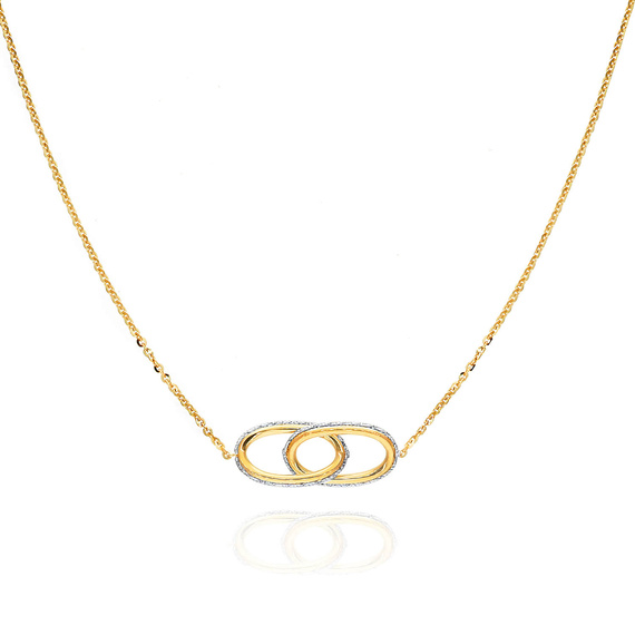 Gold Halskette 585 Zirkonia Anhänger Kette Knöchel 42 cm