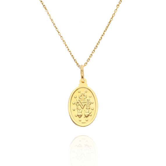 Gold-Anhänger 585 Ovale wundertätige Medaille