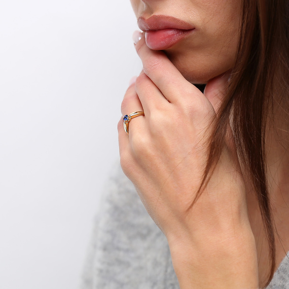 Goldring 585 runder Zirkoniumdioxid