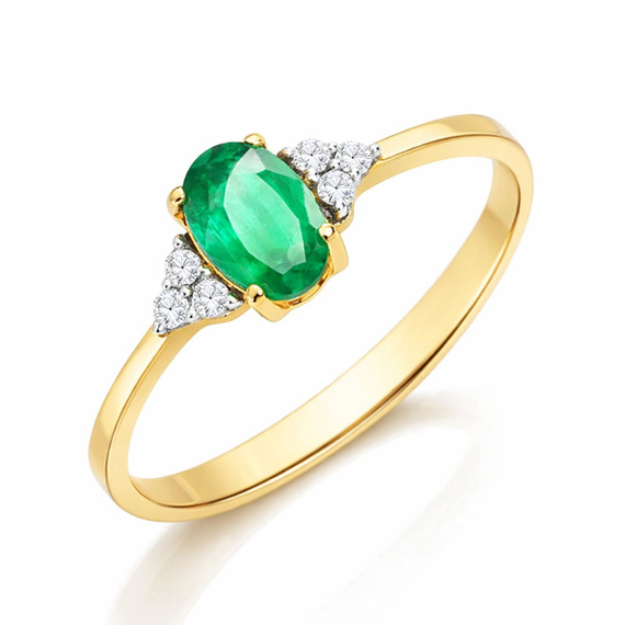 Goldring 585 Saphir 0,43 Karat Diamanten 0,14 Karat