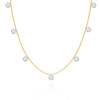 Gold 585 Choker-Halskette Weißer Zirkonia-Anhänger 7 Zirkonias