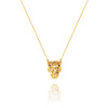 Gold Damen Tiger Halskette 585 Diamant Tiger Kopf Fußkettchen Kette