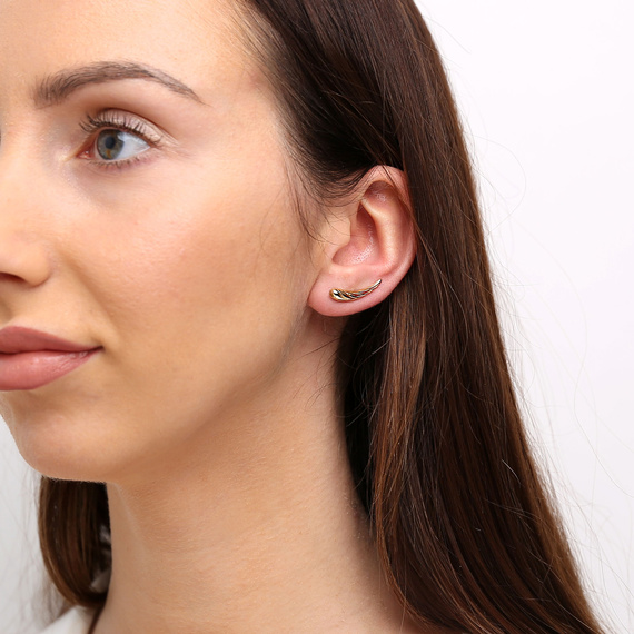 Gold-Ohrringe 585 Engelsflügel durchbrochene Ohrringe