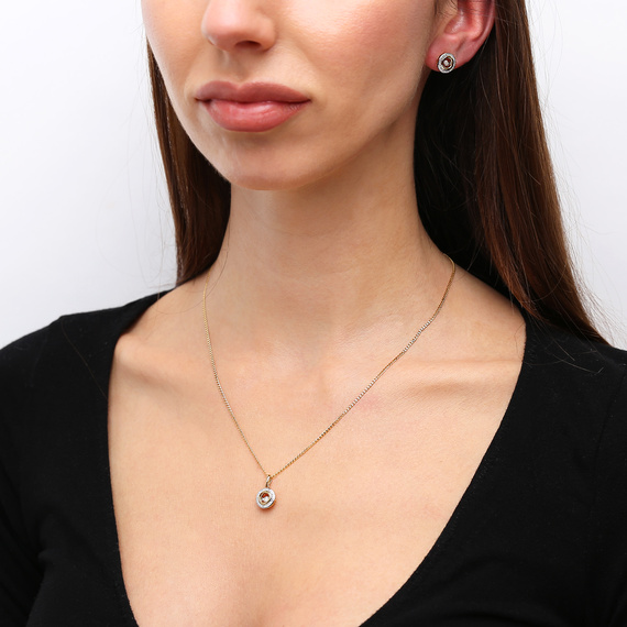 Gold 585 Reif Ohrringe mit Diamanten Post 0,26 ct