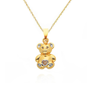 Goldener Anhänger Bär 585 Weiß- und Gelbgold