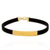 Herrenarmband 585 aus Gold mit Plakette und Gravur an einer Kordel