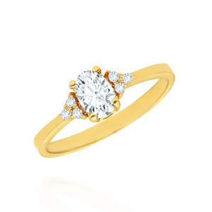 Goldring 585 Saphir 0,43 Karat Diamanten 0,14 Karat