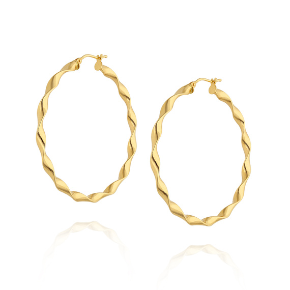 Dicke Goldkreis Ohrringe 585 eingeschnittene Diamantbesatz 2,5 cm
