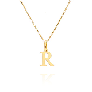 Gold-Anhänger 585 einfacher kleiner Buchstabe R