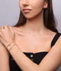 Gold 585 Choker-Halskette Weißer Zirkonia-Anhänger 7 Zirkonias