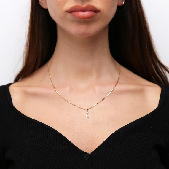 Goldanhänger 585 einfacher Kleinbuchstabe H