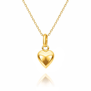 Gold-Anhänger 585 kleines rundes Herz geblasen