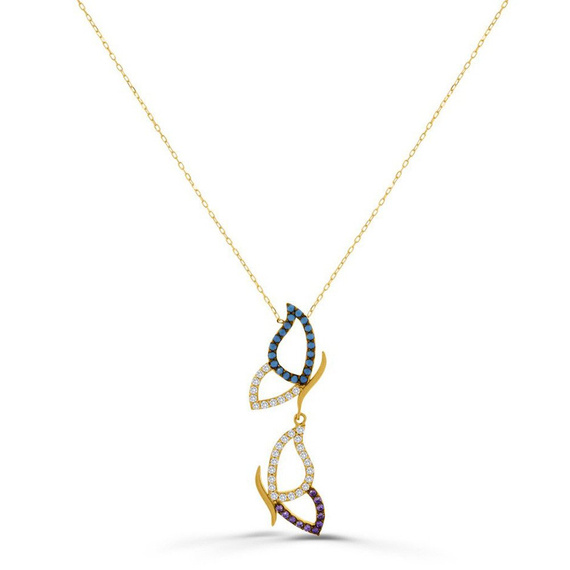 Schmetterlingshalskette mit goldfarbenen Zirkonen aus der Kollektion Persephone
