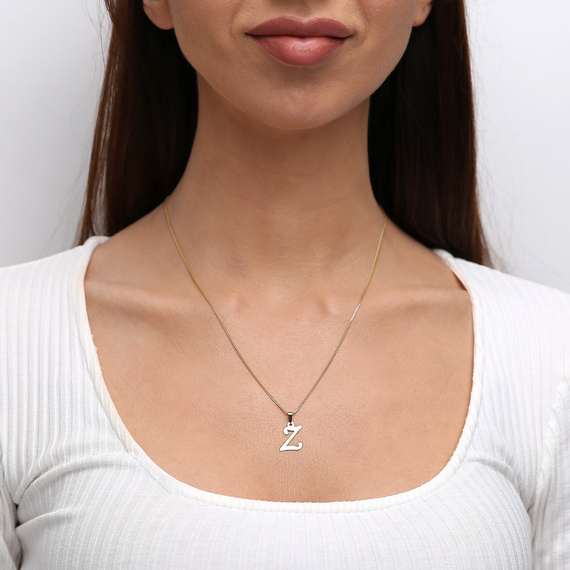 Gold-Anhänger 585 Buchstabe schräg Z