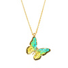Gold Schmetterling Halskette 585 Schmetterling farbig emailliert 42-47 cm