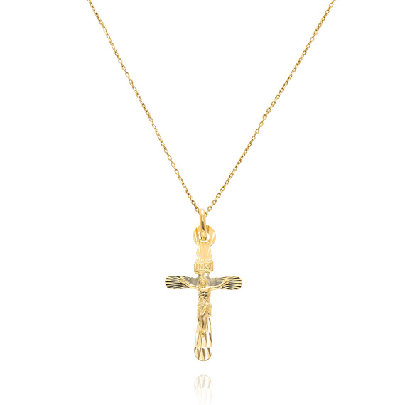 Gold 585 Diamant-Anhänger Jesus am Kreuz