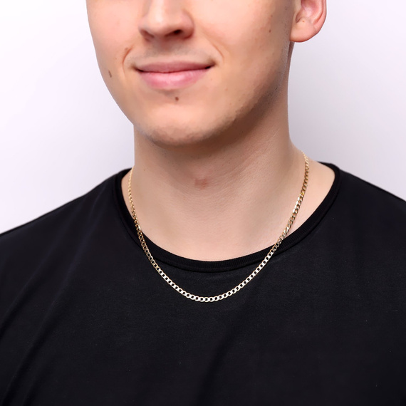 Goldkette 585 Panzerkette 4 mm Länge 50 cm