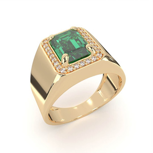 Gold 585 Diamant-Dreifachring mit weißen und schwarzen Diamanten 0,36 ct