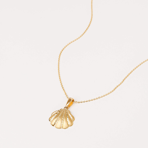 Gold-Diamant-Halskette 585 Muschel-Fußkettchen Kette