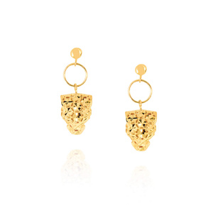 Gold 585 Anhänger Tiger Diamant durchbrochene Ohrringe
