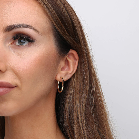 Dicke Goldkreis Ohrringe 585 eingeschnittene Diamantbesatz 2,5 cm