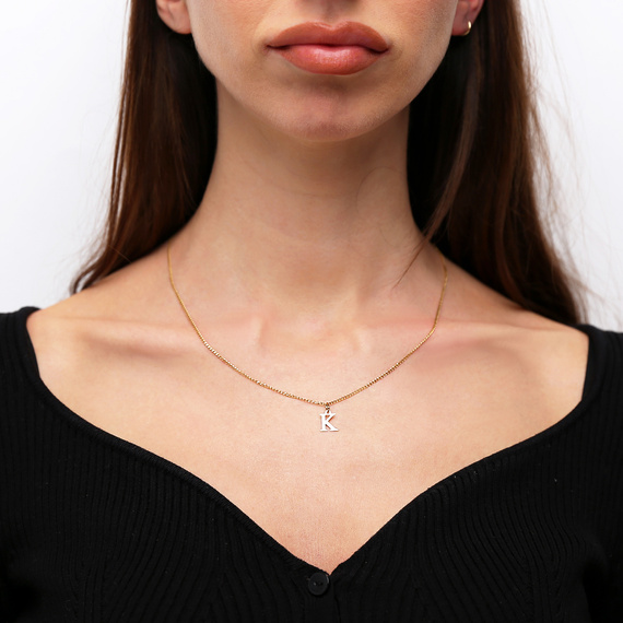 Gold-Anhänger 585 einfacher Kleinbuchstabe K