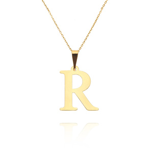 Gold-Anhänger 585 einfacher Buchstabe R Höhe 2 cm