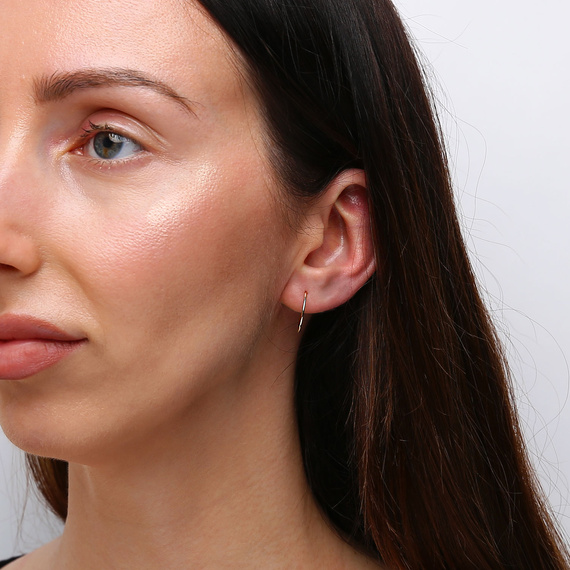 Gold 585 Diamant Kreis Ohrringe Durchmesser 3 cm