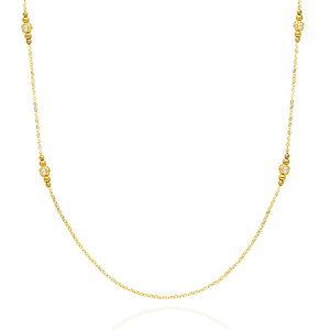 Goldperlenkette 585 facettierte Perlen Naturperle 47 cm