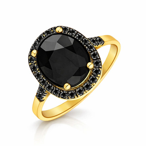 Gold Verlobungsring 585 ovaler weißer Topas Schweizer Diamanten 0,25 ct